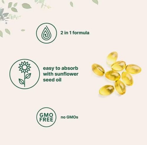 Micro Ingredients D3 K2 Supplement with MCT Coconut Oil for Enhanced Absorption and Wellness Support