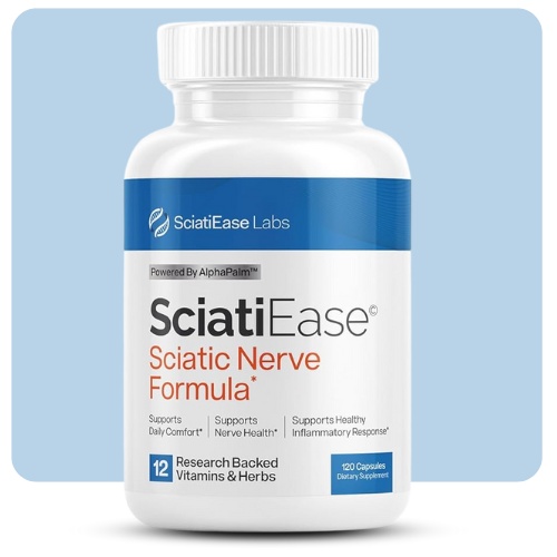 SciatiEase Supplement Bottle Front Label for Sciatic Nerve Health