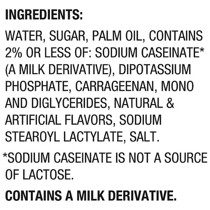 Nutrition facts label for International Delight caramel macchiato creamer pod

