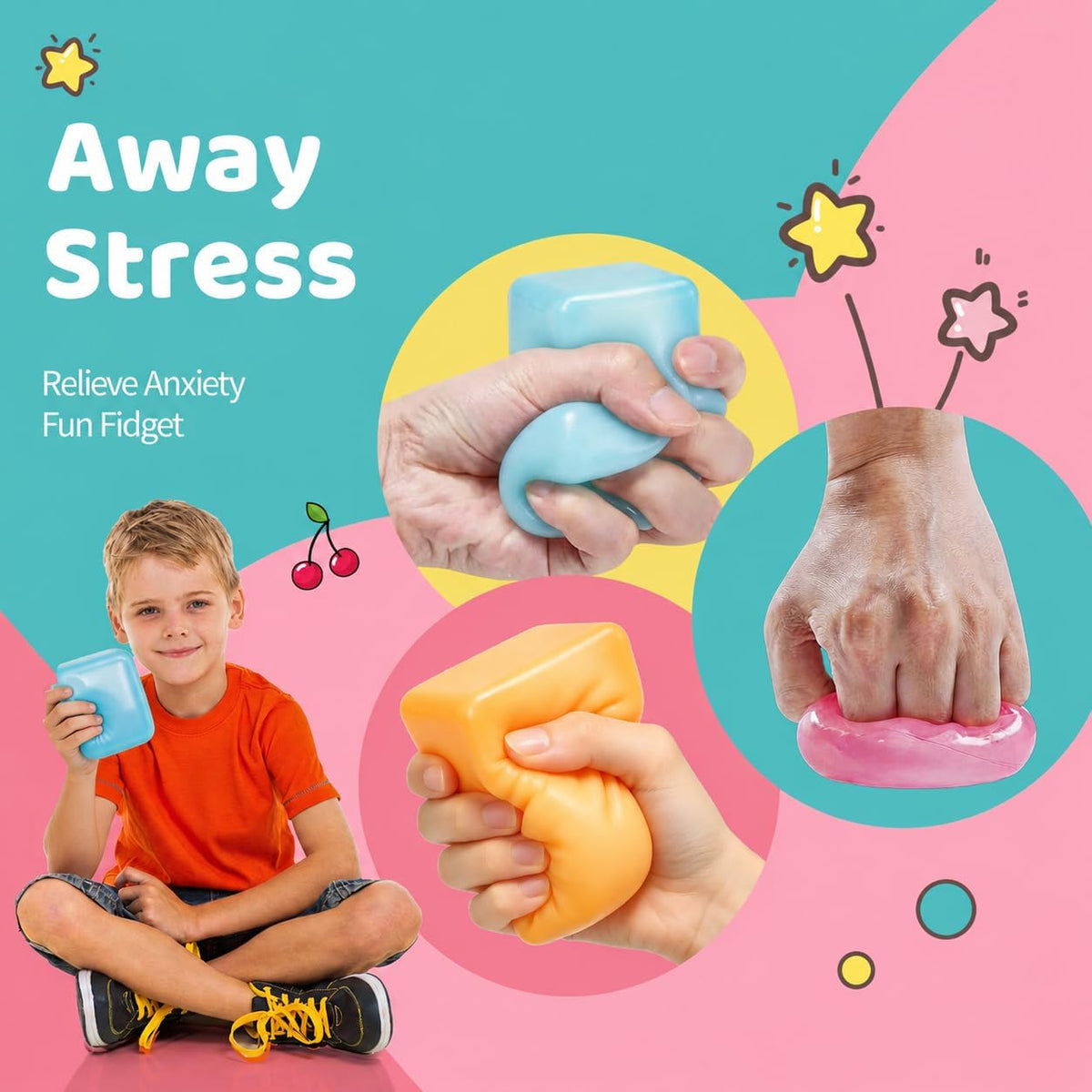 Stress Cube Ice Cube Squishy – Slow Rising Sensory Fidget Toy for Anxiety Relief | Random Colour