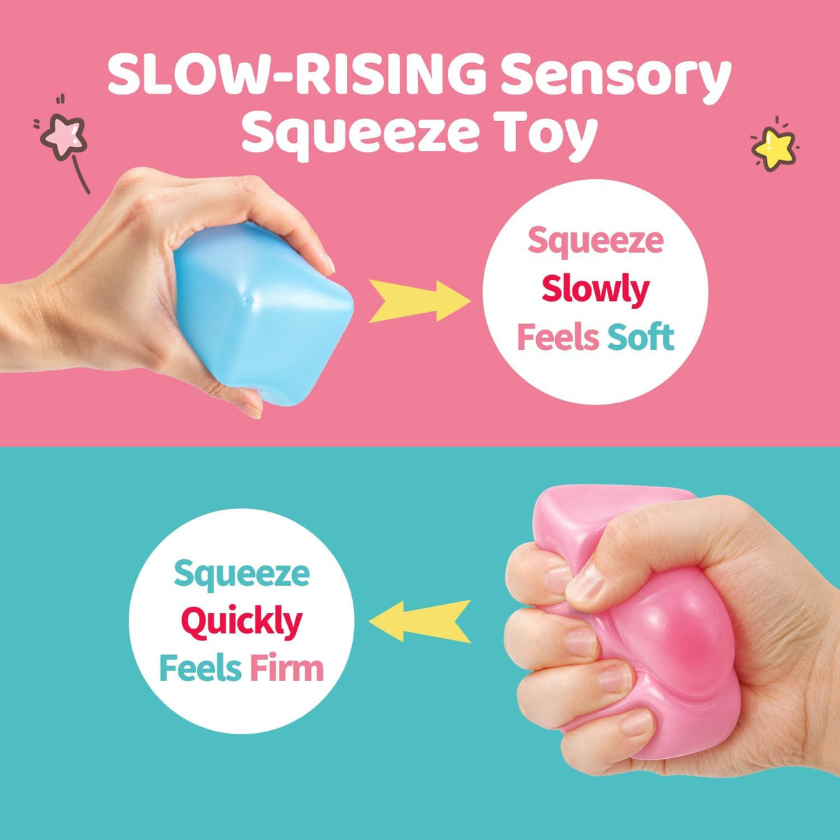 Stress Cube Ice Cube Squishy – Slow Rising Sensory Fidget Toy for Anxiety Relief | Random Colour
