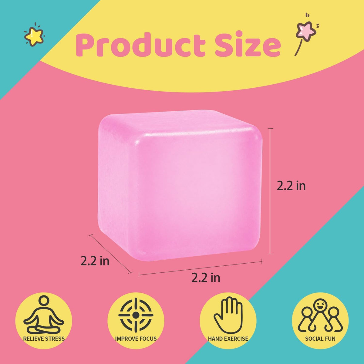 Stress Cube Ice Cube Squishy – Slow Rising Sensory Fidget Toy for Anxiety Relief | Random Colour