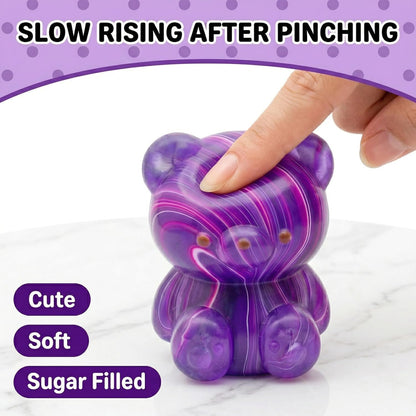 Rough Textured Little Bear Squishy 2-Pack – Slow Rising Stress Relief Sensory Toy | Random Colour
