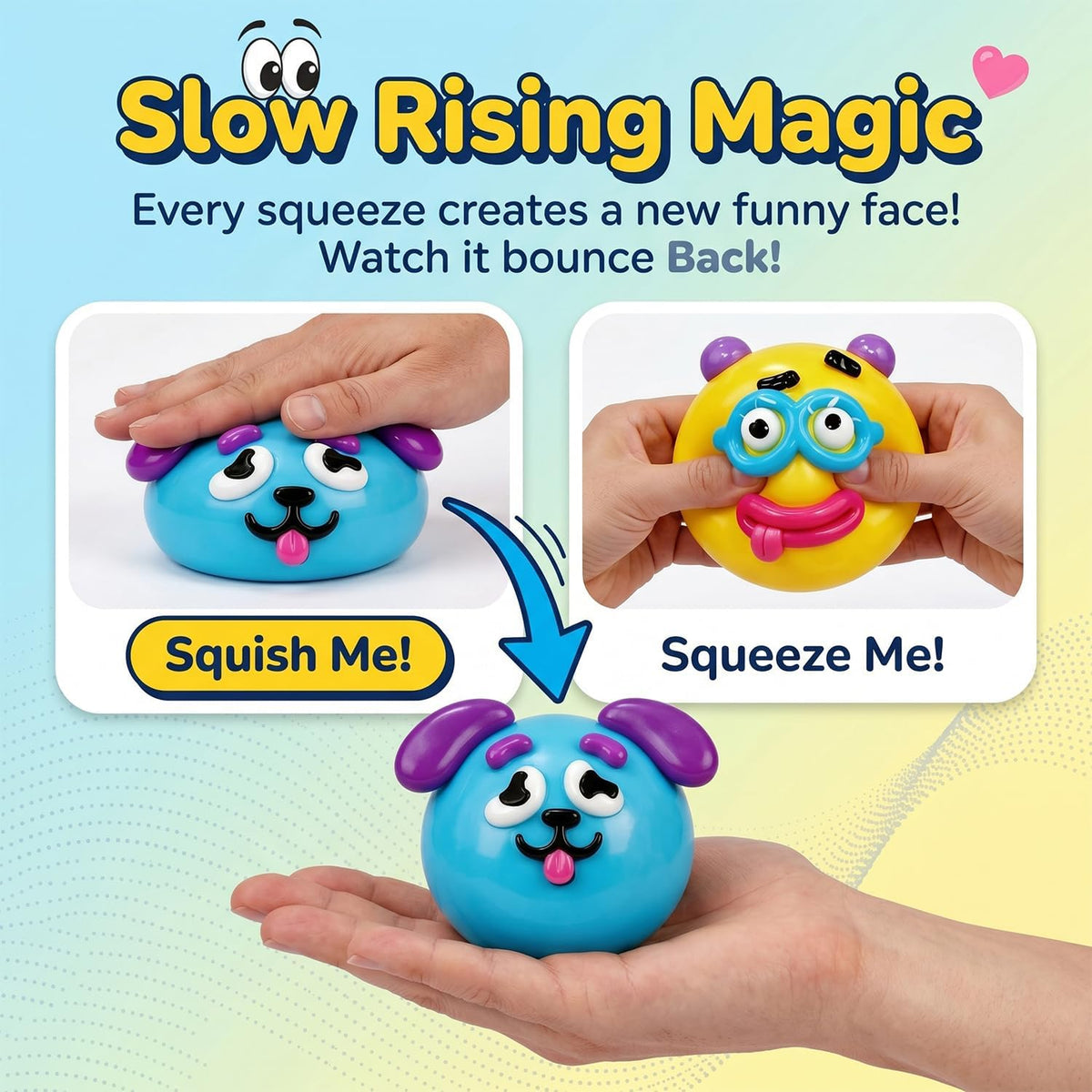 Dog Face Swap Squishy – Cute Slow Rise Stress Relief Sensory Fidget Toy