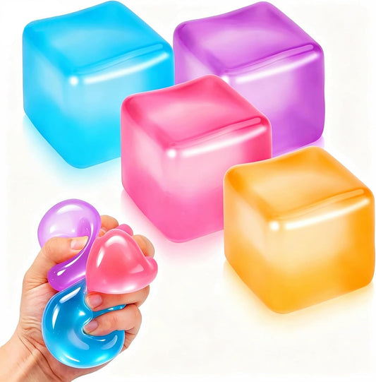 Stress Cube Ice Cube Squishy – Slow Rising Sensory Fidget Toy for Anxiety Relief | Random Colour