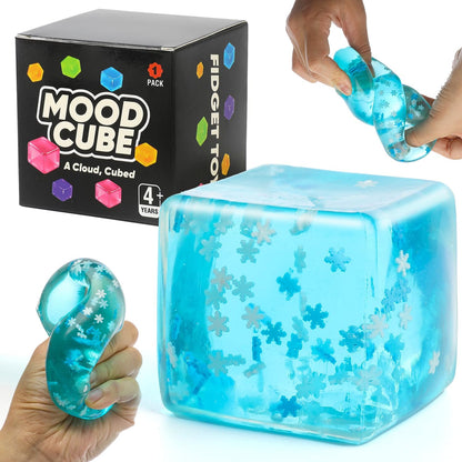 Snowflake Ice Cube Squishy Stress Ball – Blue Silent Slow Rising Sensory Fidget Toy | Anxiety Relief