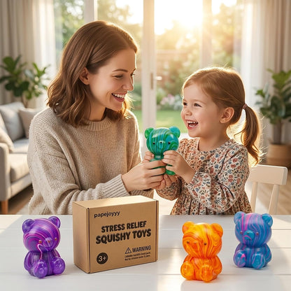 Rough Textured Little Bear Squishy 2-Pack – Slow Rising Stress Relief Sensory Toy | Random Colour