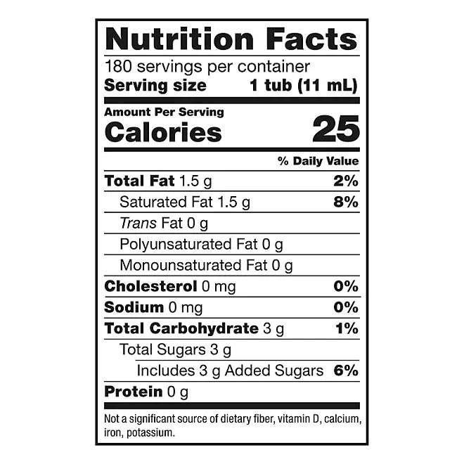 Back Label of Coffee-Mate French Vanilla Creamer – Nutritional Information
