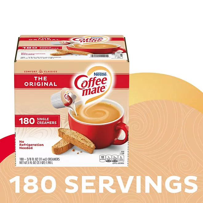 Shelf-Stable Liquid Coffee Creamer Singles in Bulk