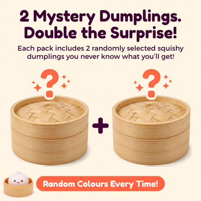 2pcs Dumpling Squishy Mystery Box, Squishy Dumpling Soft Slow Rising Stress Relief Toy, Glitter Dumpling Surprise Squeeze Toy, Cute Squishy Pack Fidget Toy for Kids & Adults, 2Pcs