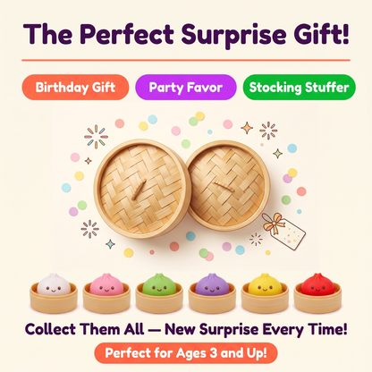 2pcs Dumpling Squishy Mystery Box, Squishy Dumpling Soft Slow Rising Stress Relief Toy, Glitter Dumpling Surprise Squeeze Toy, Cute Squishy Pack Fidget Toy for Kids & Adults, 2Pcs