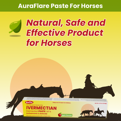 AuraFlare Ivermectin paste for horses used for deworming and parasite control