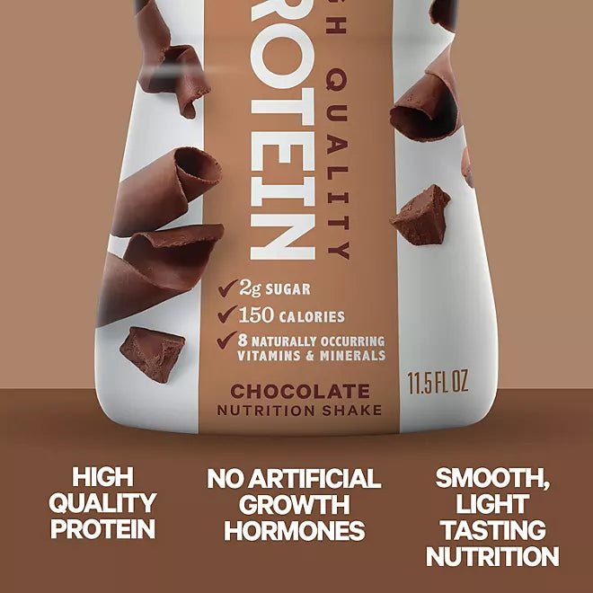 Ingredients label of Fairlife Chocolate Protein Shake – ultra-filtered milk, lactose-free, gluten-free