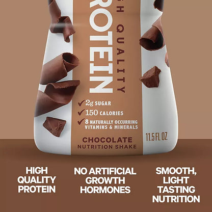 Ingredients label of Fairlife Chocolate Protein Shake – ultra-filtered milk, lactose-free, gluten-free