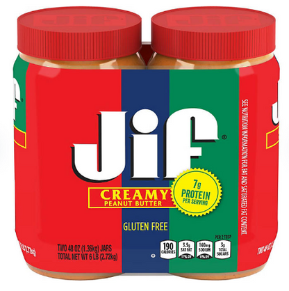 Jif Natural Creamy Peanut Butter Front Label 40oz

