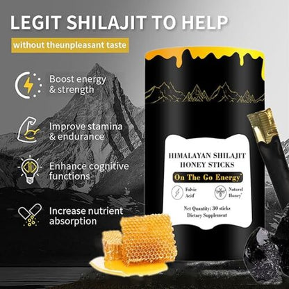 Shilajit Resin and Organic Raw Honey Sticks – Natural Energy Boost
