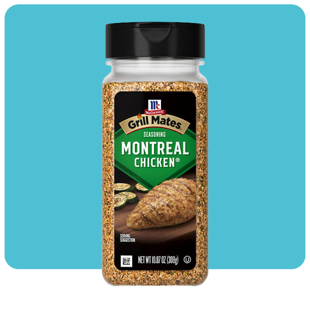 McCormick Grill Mates Montreal Chicken Seasoning bottle with bold spice blend