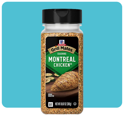 McCormick Grill Mates Montreal Chicken Seasoning bottle with bold spice blend