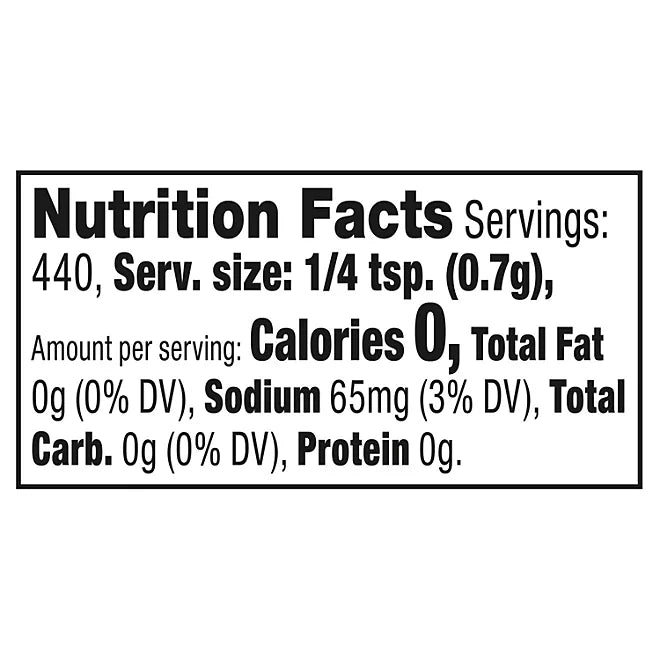 Montreal Chicken seasoning nutrition facts with zero calories per serving

