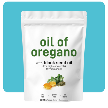 Oil of Oregano and Black Seed Oil softgels pouch – 300 count

