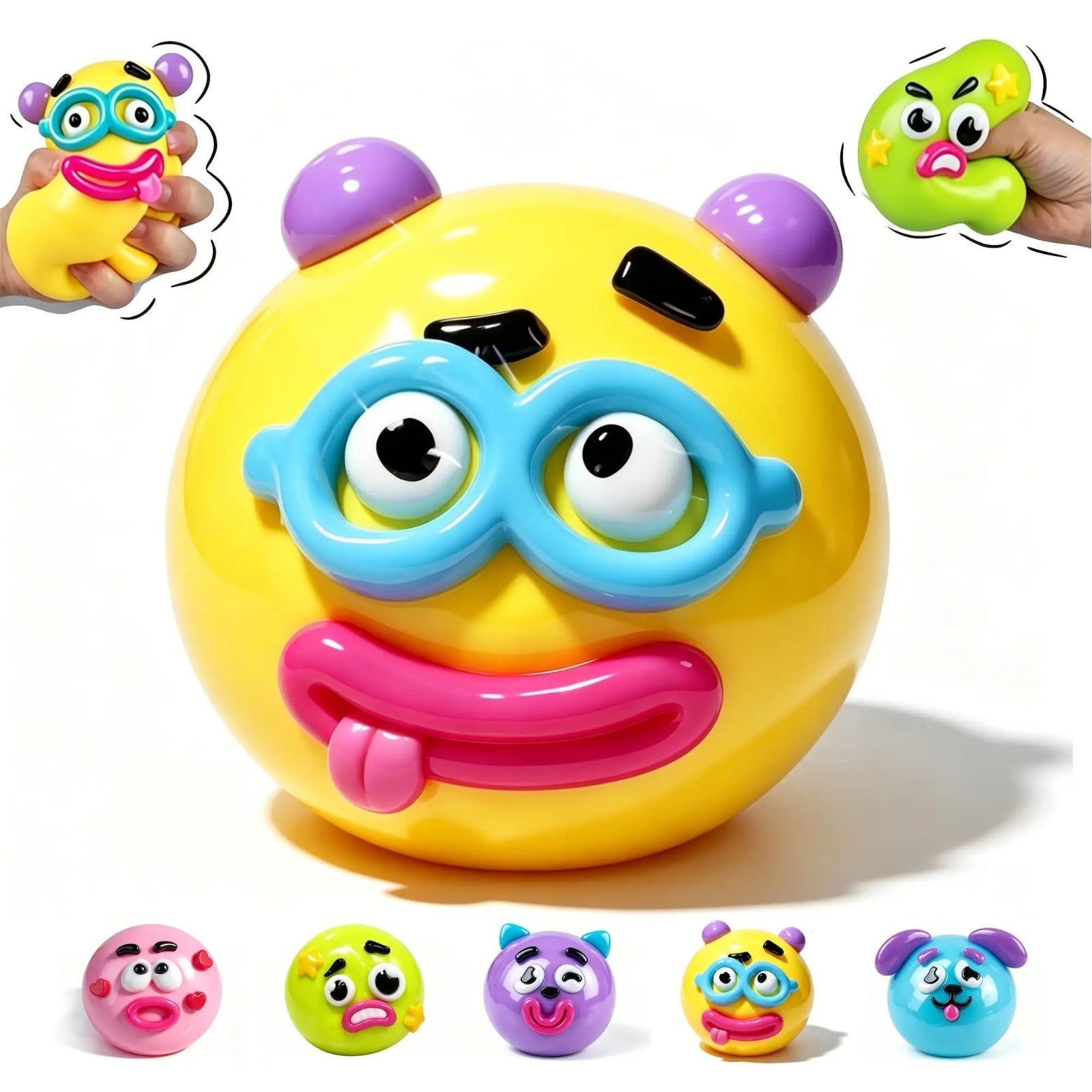Dog face swap squishy cute slow rise stress relief sensory fidget toy front view
