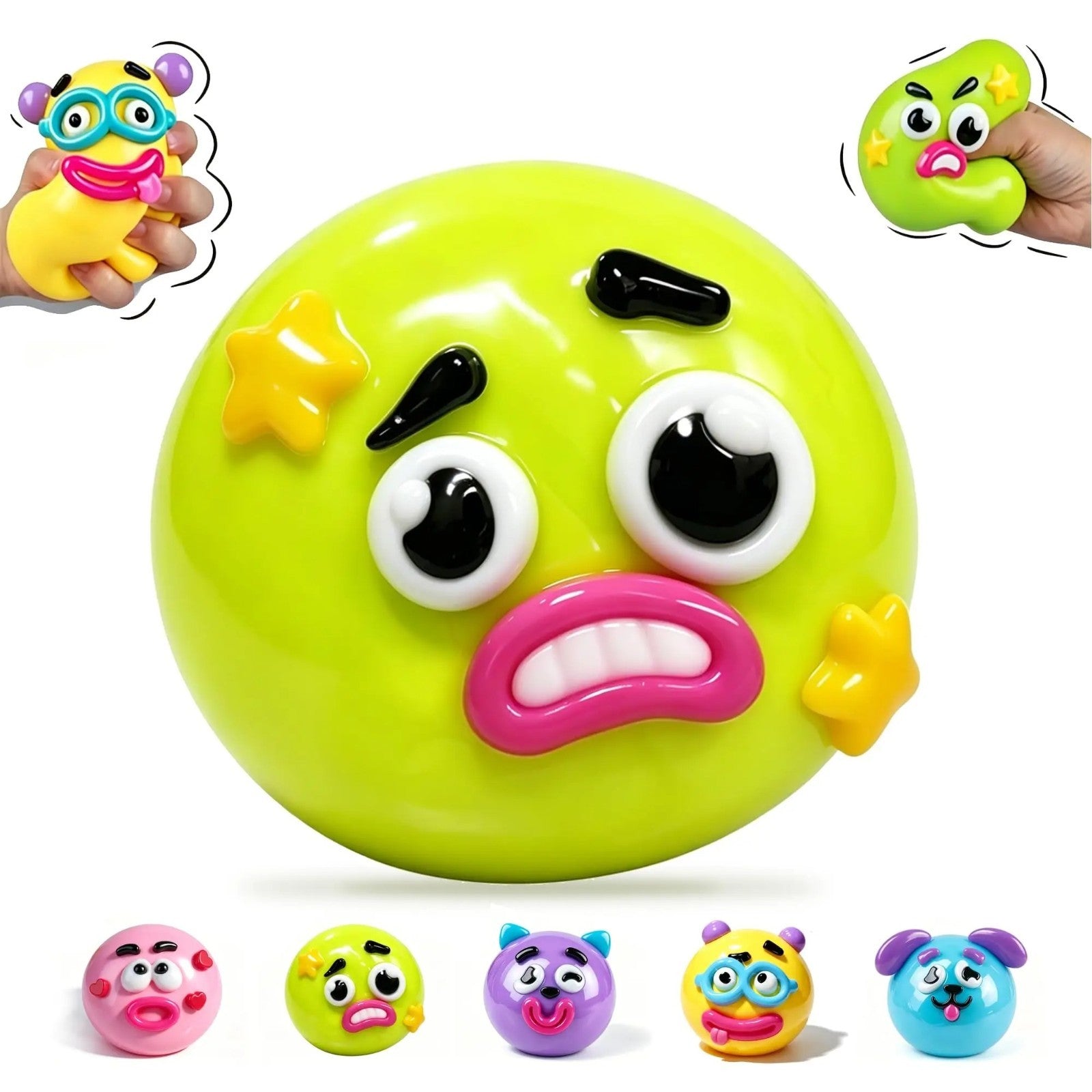 Dog face swap squishy soft moldable TPR material squeeze demonstration