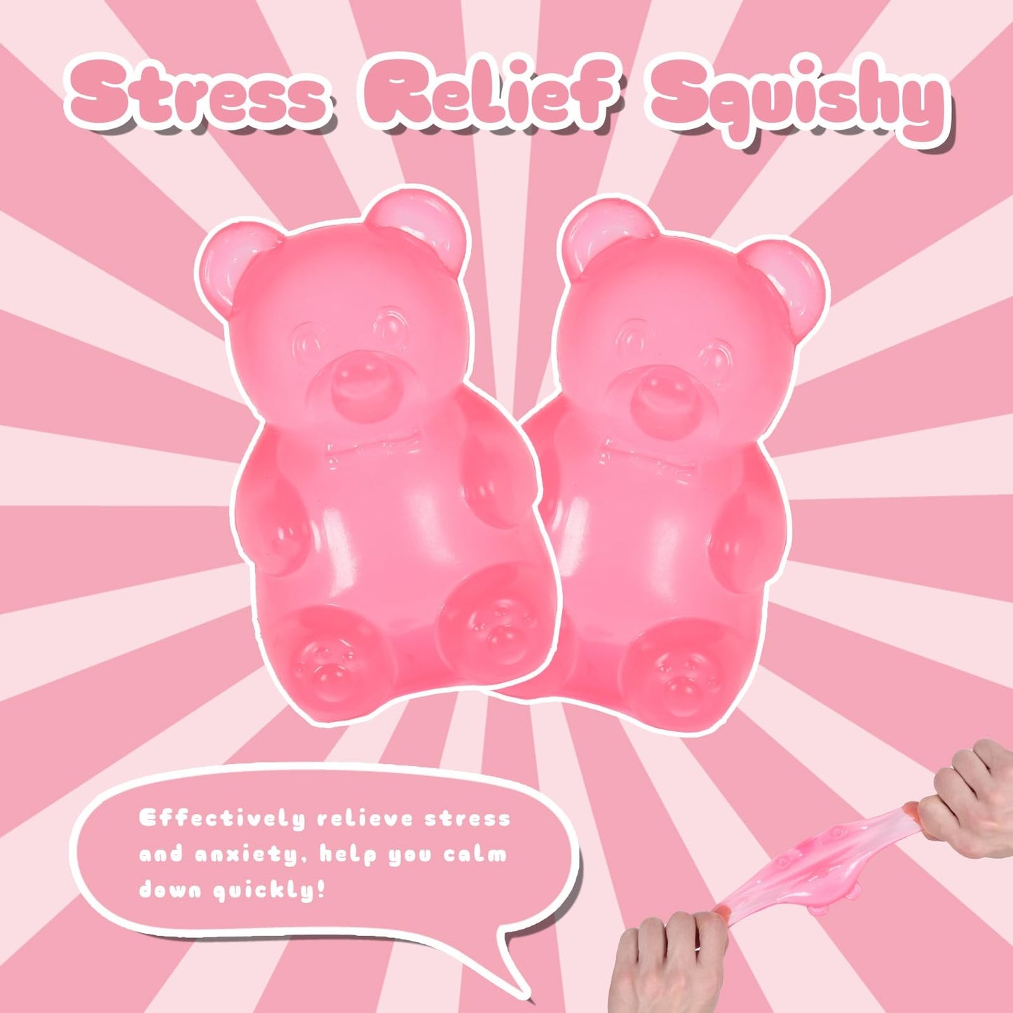 2 pack bear squishy stress relief toys gummy bear design cute