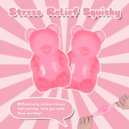 2 pack bear squishy stress relief toys gummy bear design cute