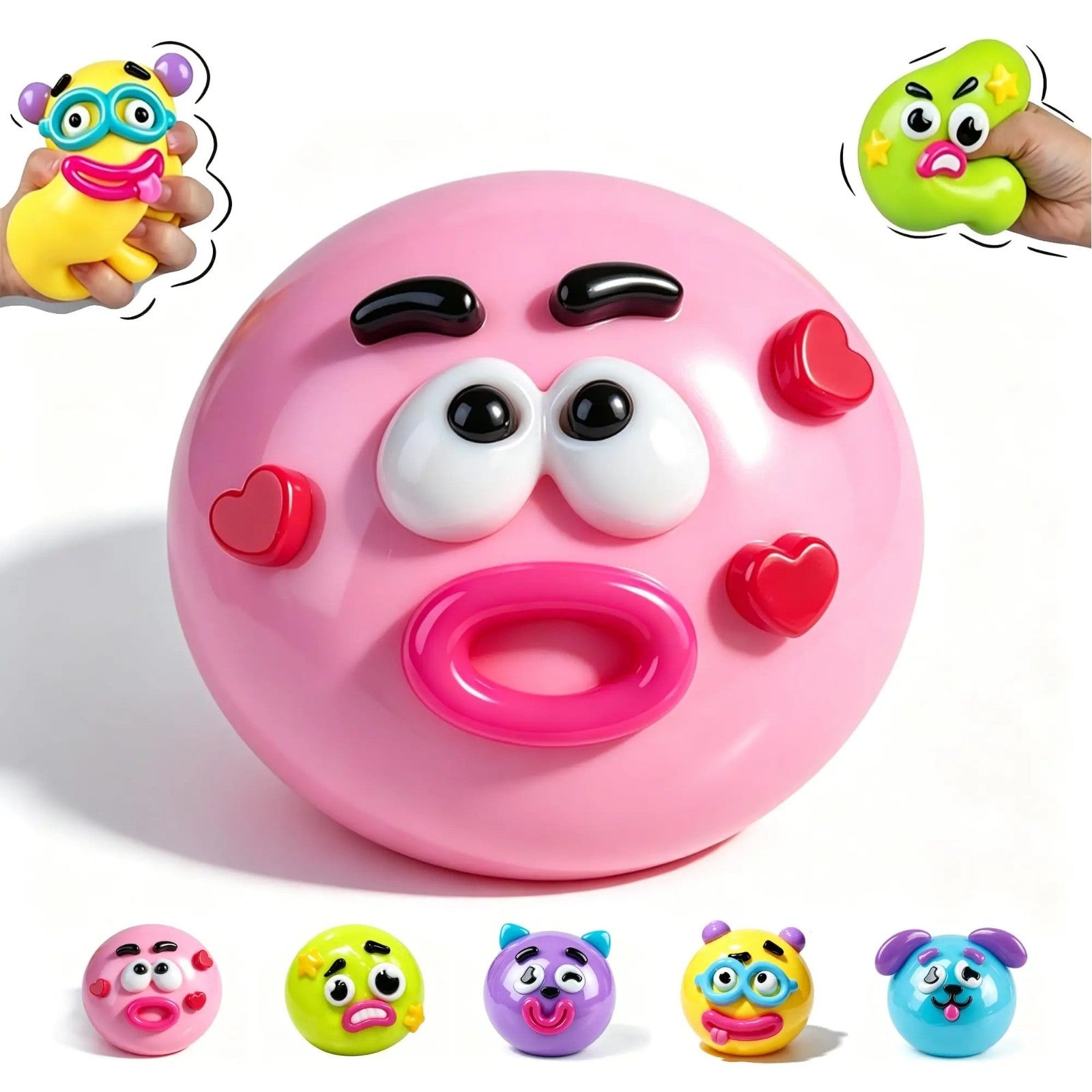Dog face swap squishy cute kawaii stress ball office desk companion
