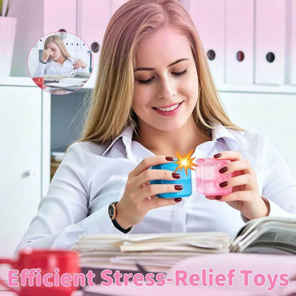 Ice cube stress ball squishy gel filled sensory toy close-up
