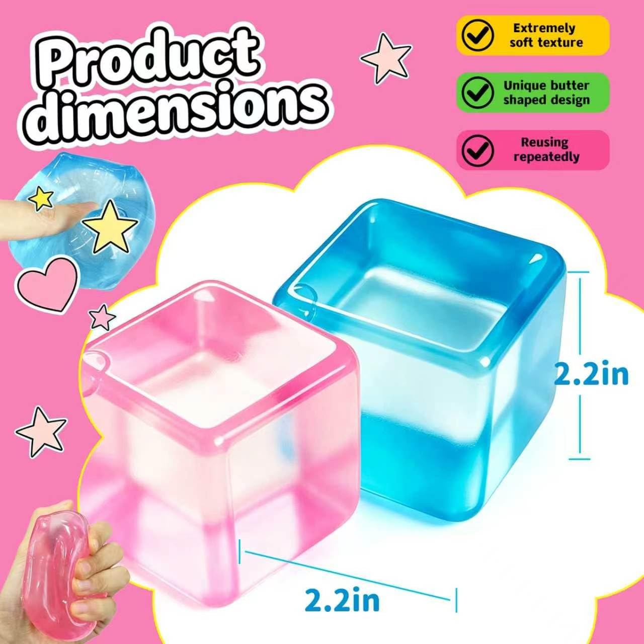 Slow rising stress cube squishy portable pocket size fidget