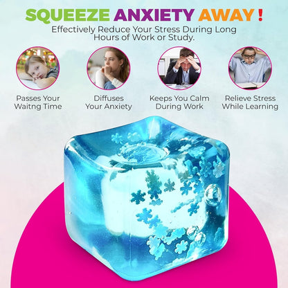 Blue snowflake squishy squeeze anxiety away calming fidget toy