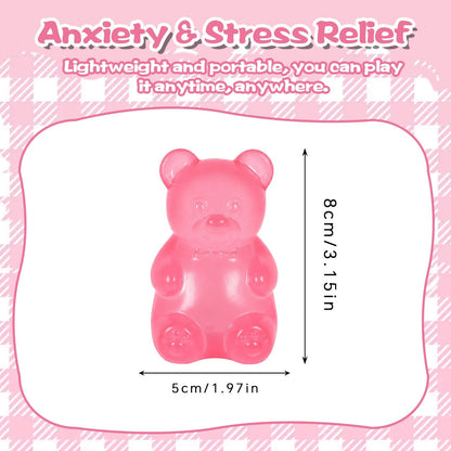 Bear squishy toy dimensions 8cm tall anxiety stress relief sensory