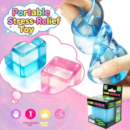 Colorful ice cube squishy stress balls for classroom prizes
