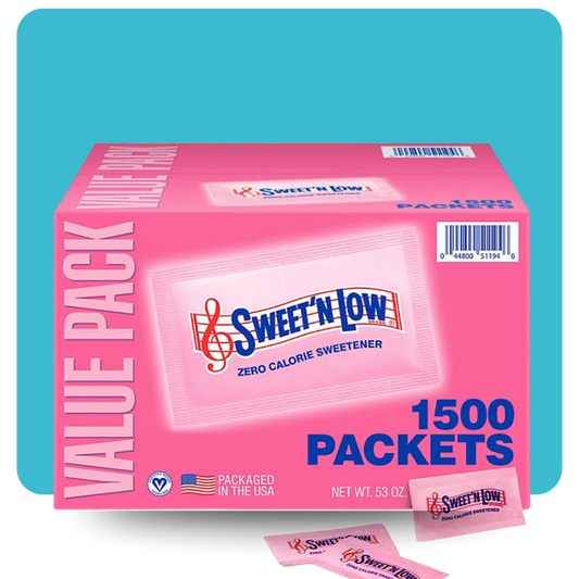 Sweet'N Low Zero Calorie Sweetener 1500 Packet Bulk Box – Value Pack Front View

