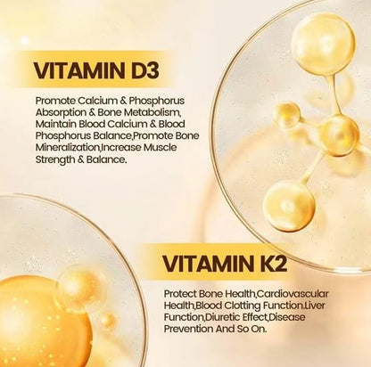 Benefits of  Micro Ingredients Vitamin D3 and K2 Supplement for Bone Strength, Immune Function, and Calcium Absorption

